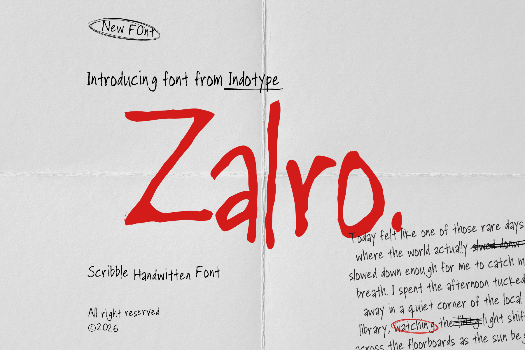 Zarlo - Scribble Handwritten Font
