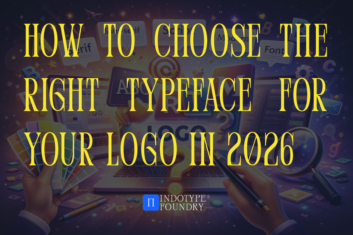 Logo typeface comparison showing serif, sans-serif, and script fonts creating different brand personalities